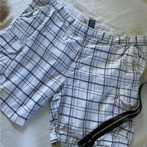 George cargo white plaids mens shorts 44